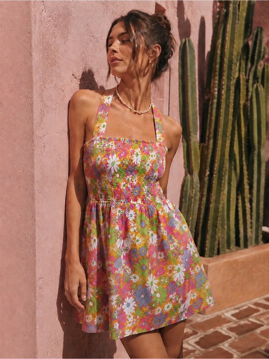 Peppermayo Dresses & Skirts - NWT Peppermayo bright 70s floral European towns smocked mini dress 4